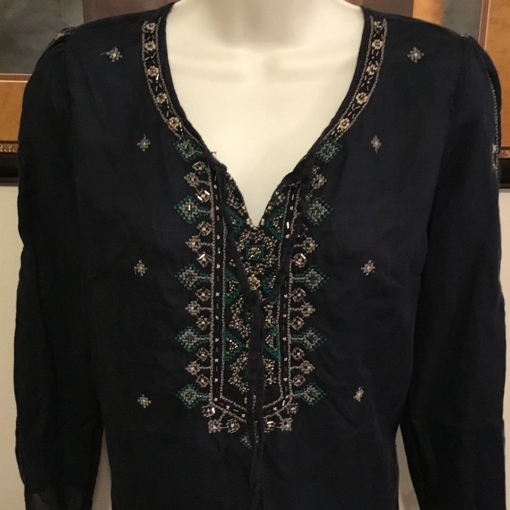 Davina Medium  Navy Boho Top